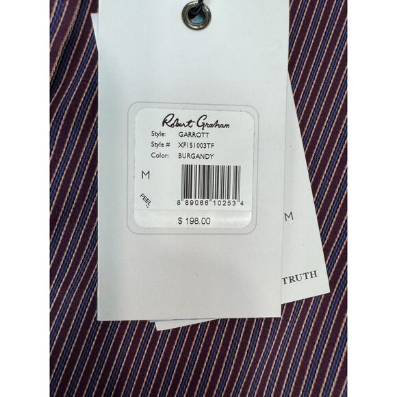 Robert Graham X Collection Garrott Purple Stripes Contrast Cuffs Collar Medium - Picture 12 of 13